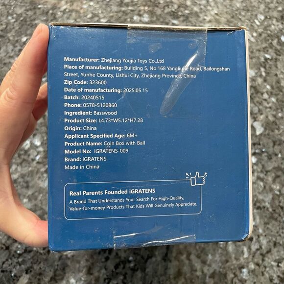 Montessori Elephant Coin Box with Ball by iGRATENS | Wooden Toy for Baby 6M+ - Picture 7 of 10